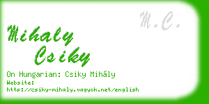 mihaly csiky business card